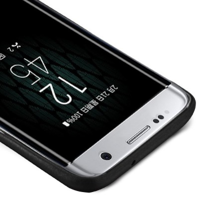 „Lenuo“ Soft Slim serijos Samsung Galaxy S7 Edge (G935) juodas odinis dėklas - nugarėlė / Priedai.lt