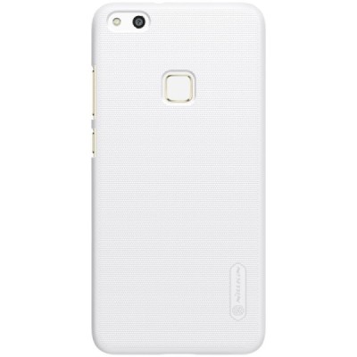 Huawei P10 Lite Nillkin Frosted Shield baltas plastikinis dėklas + apsauginė ekrano plėvelė / Priedai.lt
