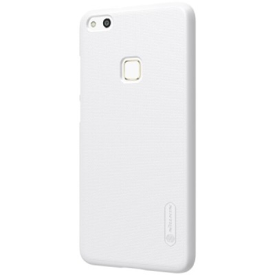 Huawei P10 Lite Nillkin Frosted Shield baltas plastikinis dėklas + apsauginė ekrano plėvelė / Priedai.lt