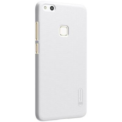 Huawei P10 Lite Nillkin Frosted Shield baltas plastikinis dėklas + apsauginė ekrano plėvelė / Priedai.lt