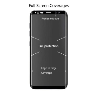 Samsung Galaxy S8 (G530) „Hat-Prince“ 9H Tempered Glass sustiprintos apsaugos juodas pilnai dengiantis apsauginis ekrano stiklas