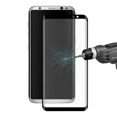 Samsung Galaxy S8 (G530) „Hat-Prince“ 9H Tempered Glass sustiprintos apsaugos juodas pilnai dengiantis apsauginis ekrano stiklas