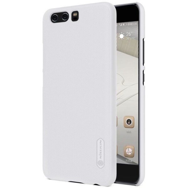 „Nillkin“ Frosted Shield dėklas - baltas + apsauginė ekrano plėvelė (P10 Plus)