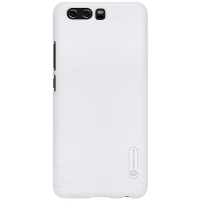 Huawei P10 Plus Nillkin Frosted Shield baltas plastikinis dėklas + apsauginė ekrano plėvelė / Priedai.lt