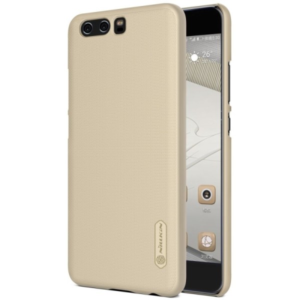 „Nillkin“ Frosted Shield dėklas - auksinis + apsauginė ekrano plėvelė (P10 Plus)
