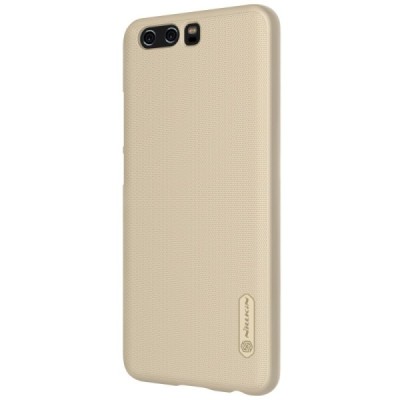 Huawei P10 Plus Nillkin Frosted Shield auksinis plastikinis dėklas + apsauginė ekrano plėvelė / Priedai.lt