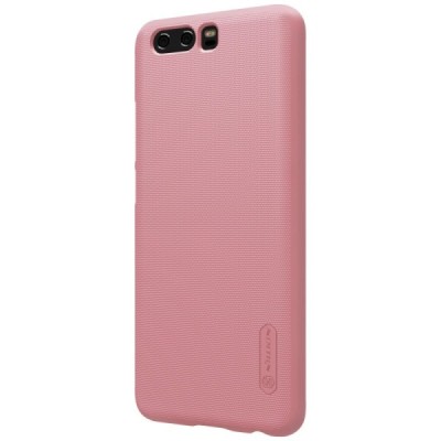 Huawei P10 Plus Nillkin Frosted Shield rožinis plastikinis dėklas + apsauginė ekrano plėvelė / Priedai.lt