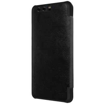 Prabangus „Nillkin“ Qin serijos juodas odinis atverčiamas Huawei P10 Plus dėklas - knygutė / Priedai.lt