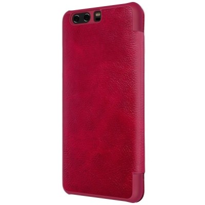 Prabangus „Nillkin“ Qin serijos raudonas odinis atverčiamas Huawei P10 Plus dėklas - knygutė / Priedai.lt