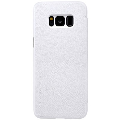Prabangus „Nillkin“ Qin serijos baltas odinis atverčiamas Samsung Galaxy S8+ (G955) dėklas / Priedai.lt