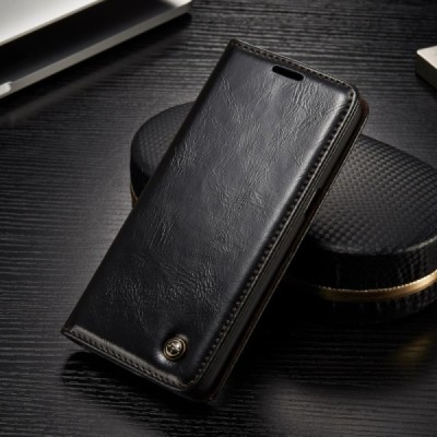 Samsung Galaxy S8 (G950) „CaseMe“ solidus atverčiamas juodas odinis dėklas - knygutė / Priedai.lt