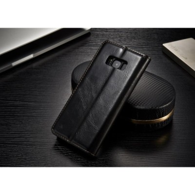 Samsung Galaxy S8 (G950) „CaseMe“ solidus atverčiamas juodas odinis dėklas - knygutė / Priedai.lt
