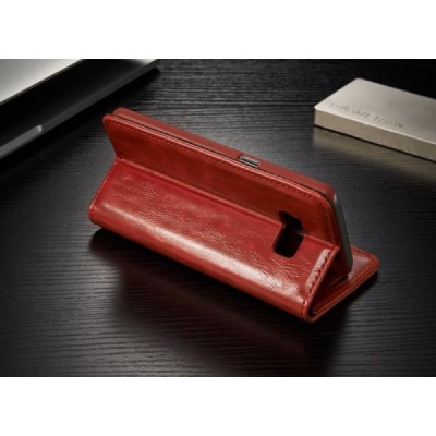 Samsung Galaxy S8 (G950) „CaseMe“ solidus atverčiamas raudonas odinis dėklas - knygutė / Priedai.lt