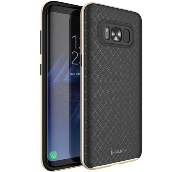 „IPAKY“ kieto silikono (TPU) dėklas - juodas / auksinis (Galaxy S8)
