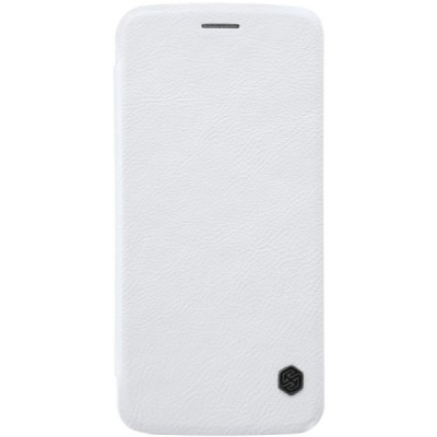 Prabangus „Nillkin“ Qin serijos baltas odinis atverčiamas Motorola Moto Z (Moto Z Droid) dėklas / Priedai.lt