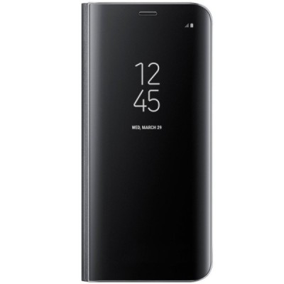 Samsung Galaxy S8 (G950) originalus Clear View Standing Cover atverčiamas juodas dėklas  / Priedai.lt