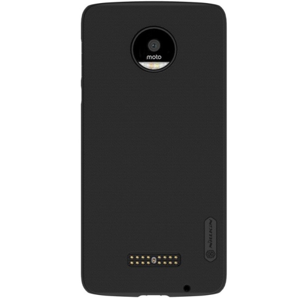 „Nillkin“ Frosted Shield dėklas - juodas + apsauginė ekrano plėvelė (Moto Z)