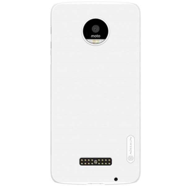 „Nillkin“ Frosted Shield dėklas - baltas + apsauginė ekrano plėvelė (Moto Z)