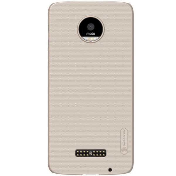 „Nillkin“ Frosted Shield dėklas - auksinis + apsauginė ekrano plėvelė (Moto Z)
