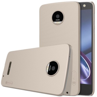 Motorola Moto Z (Moto Z Droid) Nillkin Frosted Shield auksinis plastikinis dėklas + apsauginė ekrano plėvelė / Priedai.lt