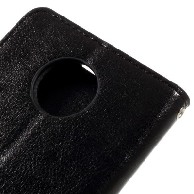 Motorola Moto Z (Moto Z Droid) atverčiamas juodas odinis dėklas - piniginė / Priedai.lt