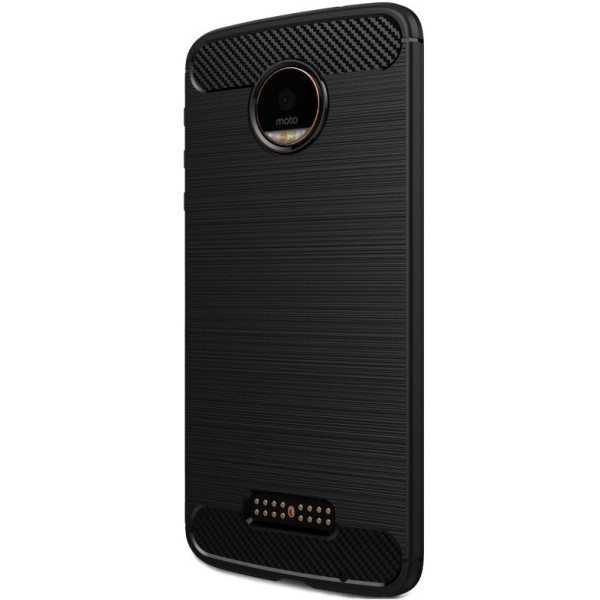 „Carbon“ kieto silikono (TPU) dėklas - juodas (Moto Z)