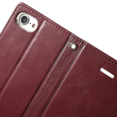 Mercury Blue Moon atverčiamas Apple iPhone 7 (iPhone 8) bordo odinis dėklas - piniginė / Priedai.lt
