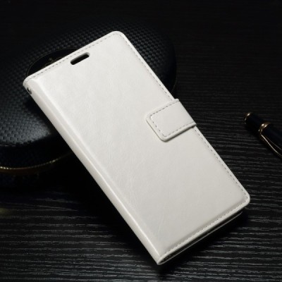 Sony Xperia XA1 atverčiamas baltas odinis dėklas - piniginė / Priedai.lt