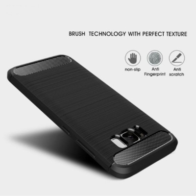 Samsung Galaxy S8 (G950) „Carbon“ kieto silikono TPU juodas dėklas - nugarėlė / Priedai.lt