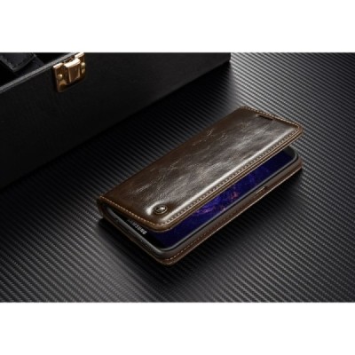 Samsung Galaxy S8+ (G955) „CaseMe“ solidus atverčiamas rudas odinis dėklas - knygutė / Priedai.lt