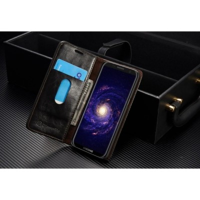 Samsung Galaxy S8+ (G955) „CaseMe“ solidus atverčiamas rudas odinis dėklas - knygutė / Priedai.lt