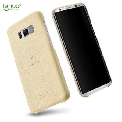 „Lenuo“ Soft Slim serijos Samsung Galaxy S8+ (G955) auksinis odinis dėklas - nugarėlė / Priedai.lt