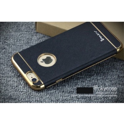 Apple iPhone 6 / 6s „IPAKY“ Luxury kieto silikono TPU juodas (auksiniais apvadais) dėklas - nugarėlė / Priedai.lt
