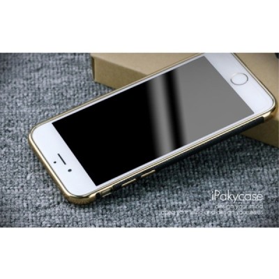 Apple iPhone 6 / 6s „IPAKY“ Luxury kieto silikono TPU juodas (auksiniais apvadais) dėklas - nugarėlė / Priedai.lt