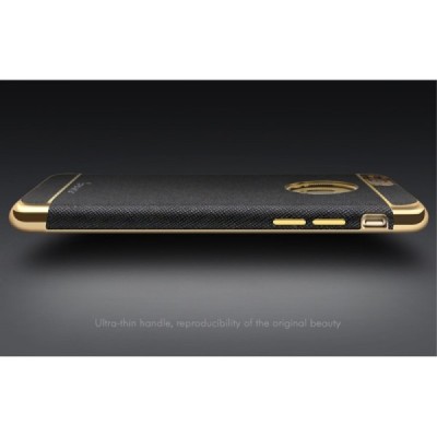 Apple iPhone 6 / 6s „IPAKY“ Luxury kieto silikono TPU juodas (auksiniais apvadais) dėklas - nugarėlė / Priedai.lt