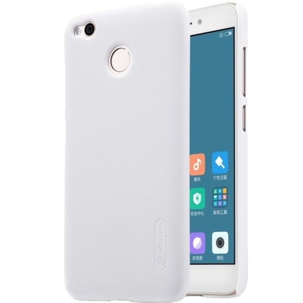 „Nillkin“ Frosted Shield dėklas - baltas + apsauginė ekrano plėvelė (Redmi 4X)