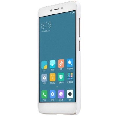 Xiaomi Redmi 4X Nillkin Frosted Shield baltas plastikinis dėklas + apsauginė ekrano plėvelė / Priedai.lt