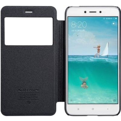 Xiaomi Redmi 4X pilkas odinis atverčiamas Nillkin Sparkle dėklas / Priedai.lt