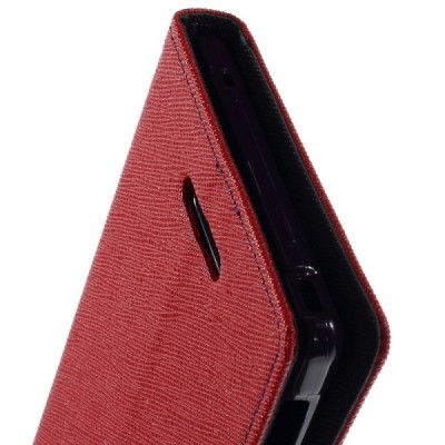 Sony Xperia T3  Mercury raudonas atverčiamas dėklas - piniginė / Priedai.lt