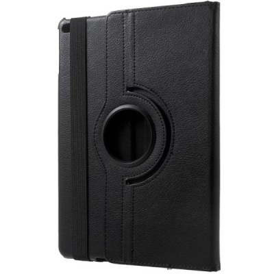 Apple iPad 9.7" 2017 (iPad 9.7" 2018) atverčiamas, sukiojamas 360 laipsnių, juodas odinis dėklas - stovas / Priedai.lt