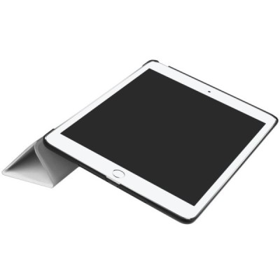 Apple iPad 9.7" 2017 (iPad 9.7" 2018) atverčiamas baltas odinis dėklas - knygutė / Priedai.lt
