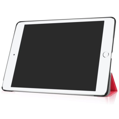 Apple iPad 9.7" 2017 (iPad 9.7" 2018) atverčiamas raudonas odinis dėklas - knygutė / Priedai.lt