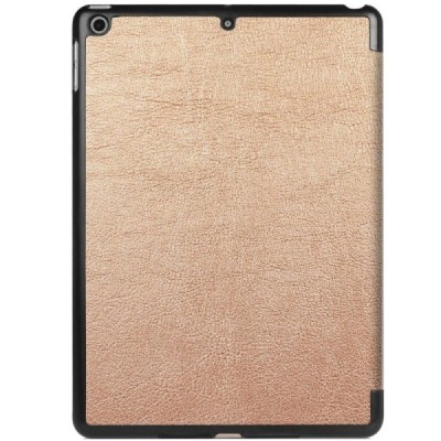 Apple iPad 9.7" 2017 (iPad 9.7" 2018) atverčiamas auksinis odinis dėklas - knygutė / Priedai.lt