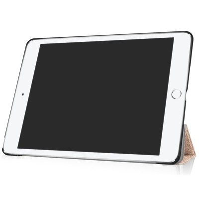 Apple iPad 9.7" 2017 (iPad 9.7" 2018) atverčiamas auksinis odinis dėklas - knygutė / Priedai.lt