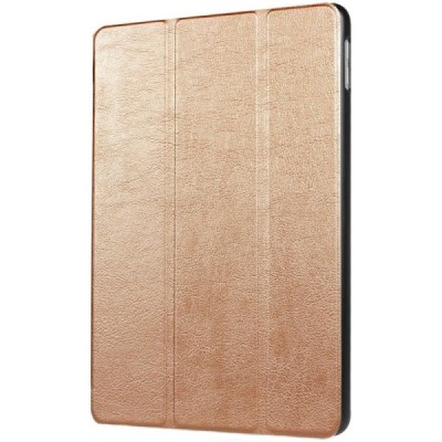 Apple iPad 9.7" 2017 (iPad 9.7" 2018) atverčiamas auksinis odinis dėklas - knygutė / Priedai.lt