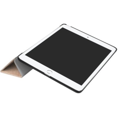 Apple iPad 9.7" 2017 (iPad 9.7" 2018) atverčiamas auksinis odinis dėklas - knygutė / Priedai.lt