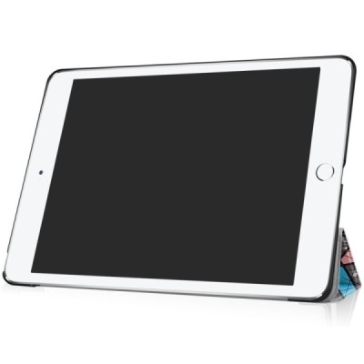 Apple iPad 9.7" 2017 (iPad 9.7" 2018) atverčiamas spalvotas, pilkas odinis dėklas - knygutė / Priedai.lt