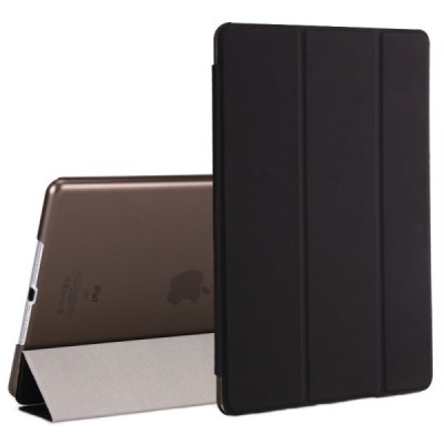 Apple iPad 9.7" 2017 (iPad 9.7" 2018) atverčiamas juodas slim case odinis dėklas - knygutė / Priedai.lt