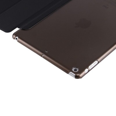 Apple iPad 9.7" 2017 (iPad 9.7" 2018) atverčiamas juodas slim case odinis dėklas - knygutė / Priedai.lt