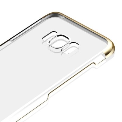 Samsung Galaxy S8 (G950) Baseus Glitter plastikinis skaidrus permatomas auksinis dėklas / Priedai.lt